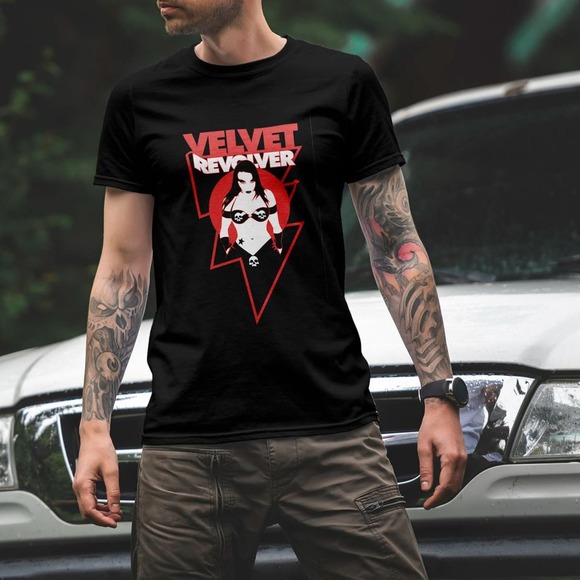 Rock Band T-shirt | Velvet Revolver Band T-Shirt | Classic Red and White Tee - Picture 9 of 10